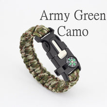 Paracord Bracelet with Compass and Fire Starter
