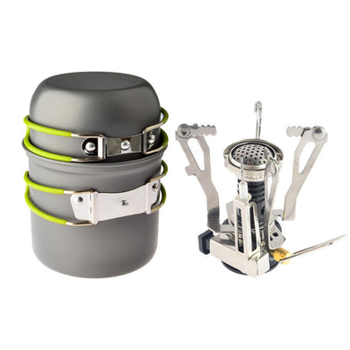 Camping Pots & Pans with Burner